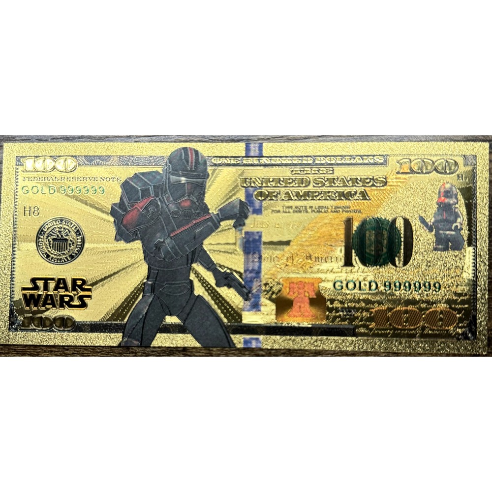 Hunter - Bad Batch - Star Wars 24k Gold Foil Banknote Collectible‎ $100 Bill